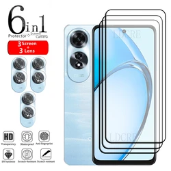 6-in-1 For OPPO A60 Glass For OPPO A60 Tempered Glass 9H HD Protective Full Cover Glue Screen Protector OPPO A 60 A60 Lens Glass