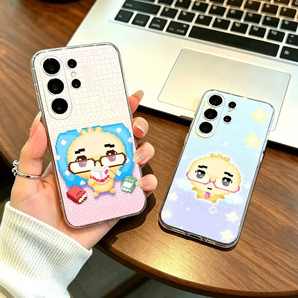 Korean G-Glasses Dumpling Phone Case Transparent Silicone Soft For Samsung S25,S24,S21,S22,S23,S30,Ultra,S20,Plus,Fe