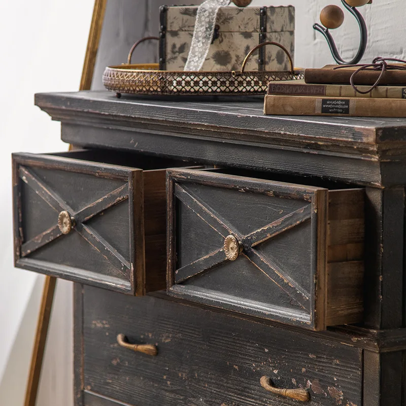 فندق ريترو، خزانة ذات أدراج، غرفة نوم شخصية قديمة، خزانة بجوار غرفة المعيشة لـ Wabi Sanfeng