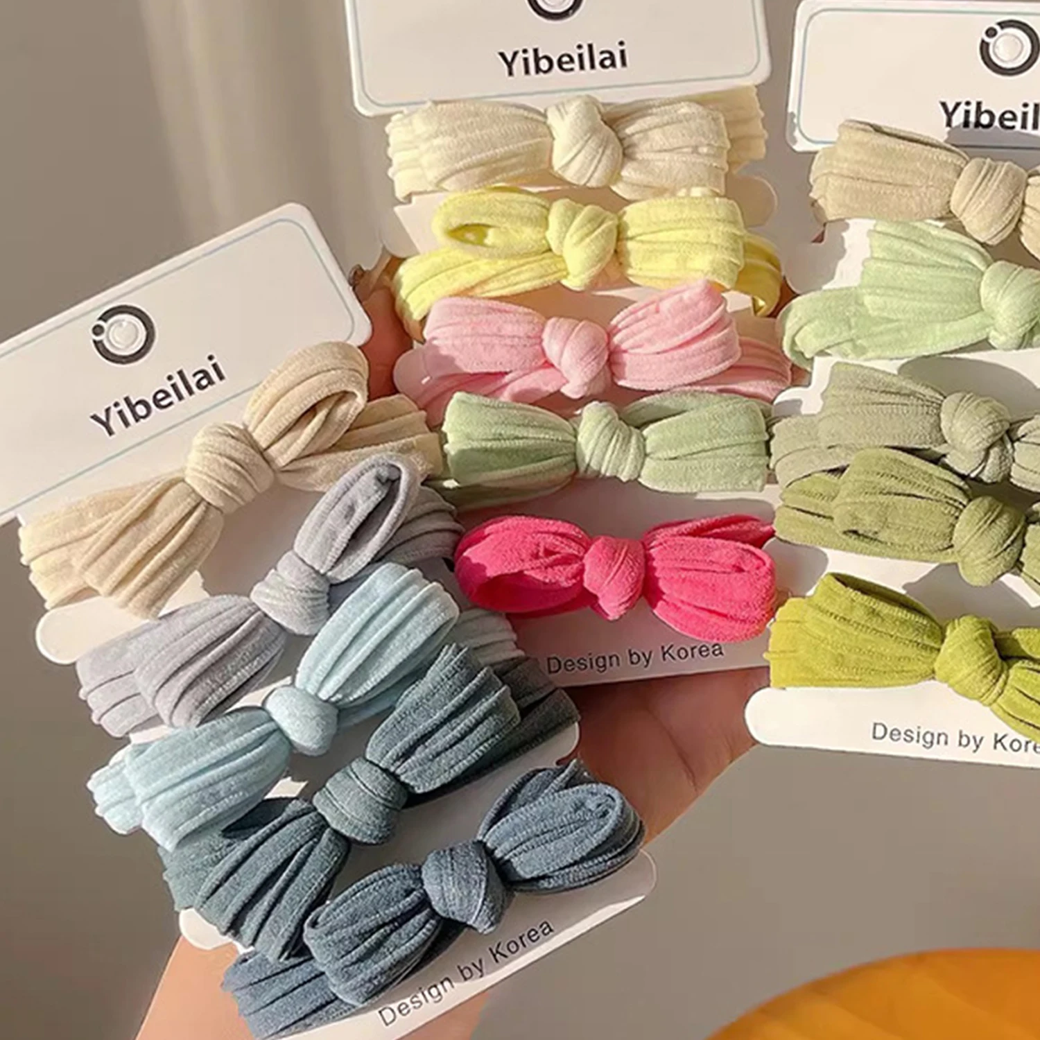 5Pcs/Set Simple High Stretch Hair Bands For Women Bowknot Ponytail Hair Tie Scrunchie Rubber Bands Fashion Hair Accessories image 6