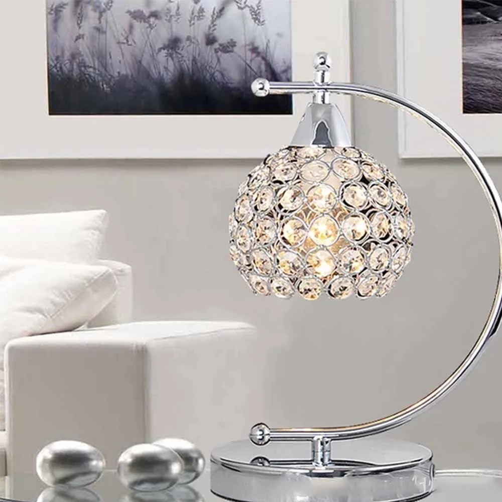 Modern Crystal Desk Table Lamp E27 Bedside Nightstand Light Crystal Bedside Home Decoration Indoor Lighting Room Night Lamp