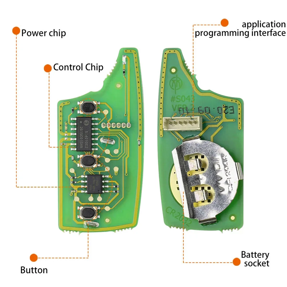 Für xkhy05en Universal Wire Remote Key Fob 3 Tasten für Stil für VVDI Key