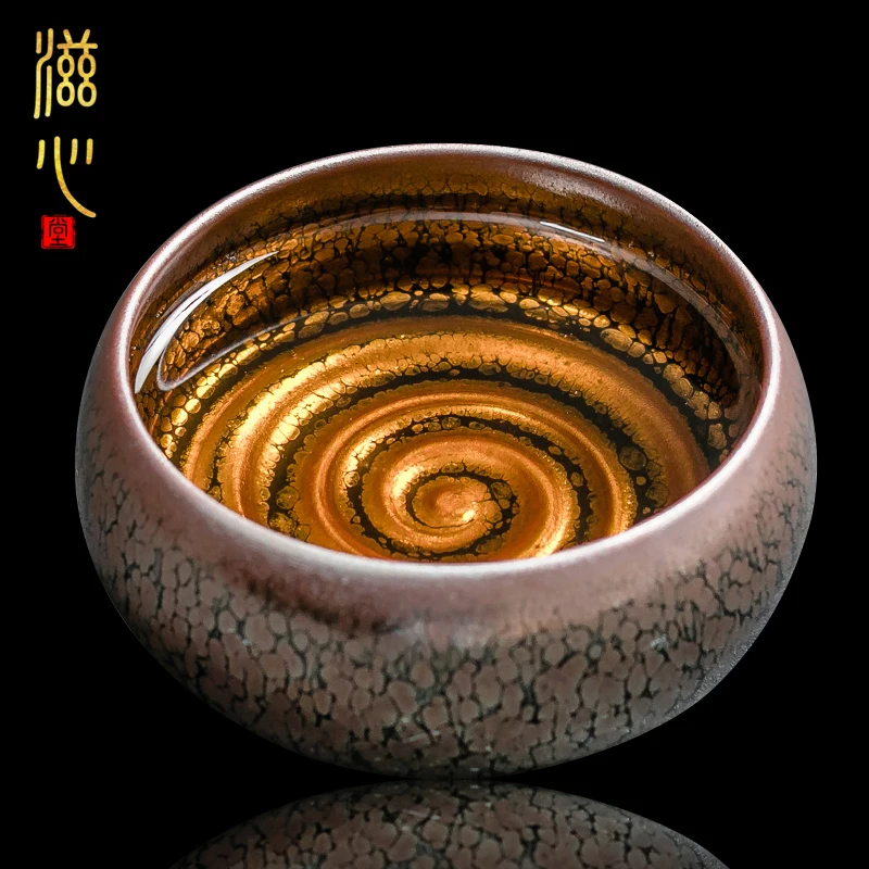 Zixintang Guocong Taiji Jianzhan Master Handmade Oil Dropping Tianmu Bowl Large Ceramic Kung Fu Tea Cup