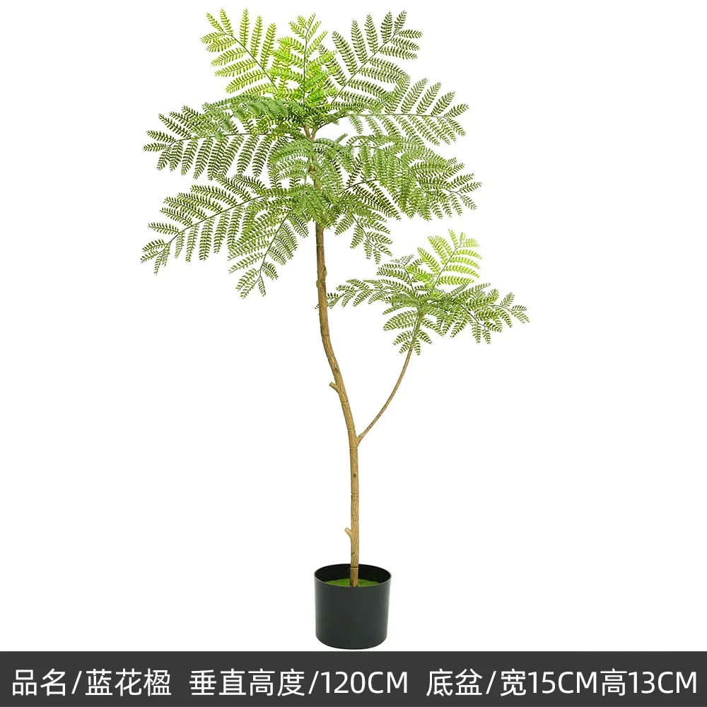 Large Artificial Green Plant Jacaranda Indoor Pot Large Bionic Plant Fake Tree Ornaments For Home Living Room Decoration