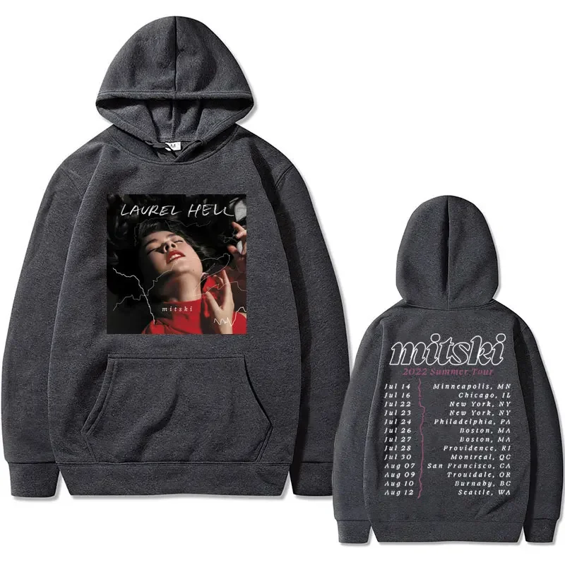 Hot Sale Singer Mitski Laurel Hell Poster Music Album Print Hoodie Men Women Fashion Fleece Cotton Sweatshirt Man Loose Hoodies