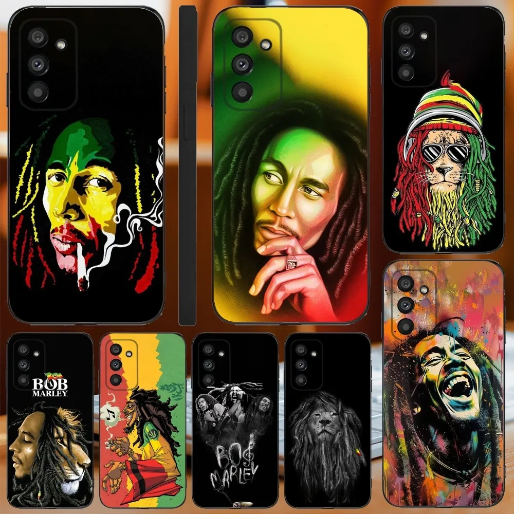 Bob Marley Rasta Lion Phone Case For Samsung Galaxy A13,A21s,A22,A31,A32,A52,A53,A71,A80,A91 Soft Black Cover