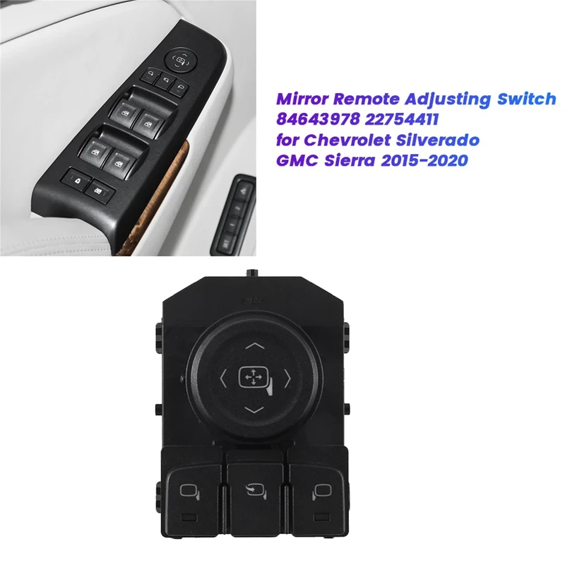 

Car Mirror Remote Control Switch 84643978 22754411 For Chevrolet Silverado GMC Sierra 15-20 Power Folding Mirror Button