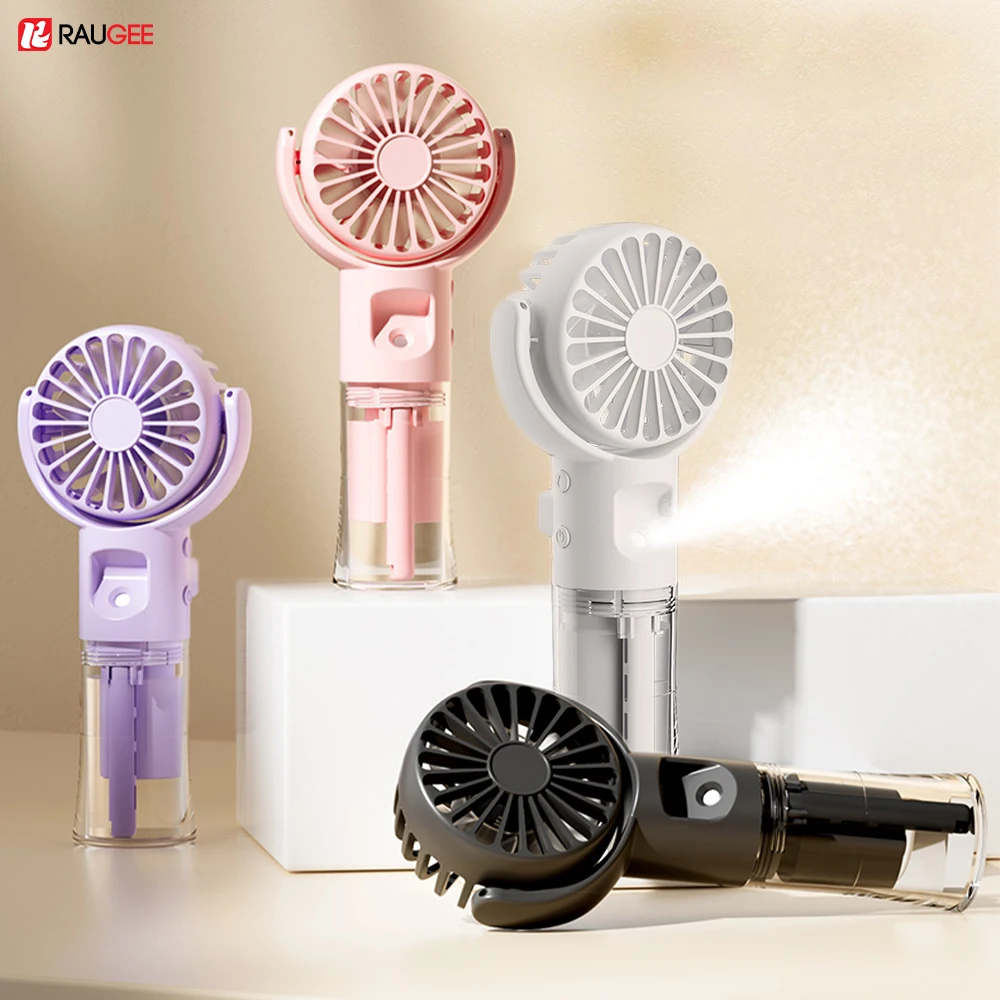 Portable Humidifier Fan Handheld Mini Portable Fan with Water Mist USB Rechargeable Small Hand Fans