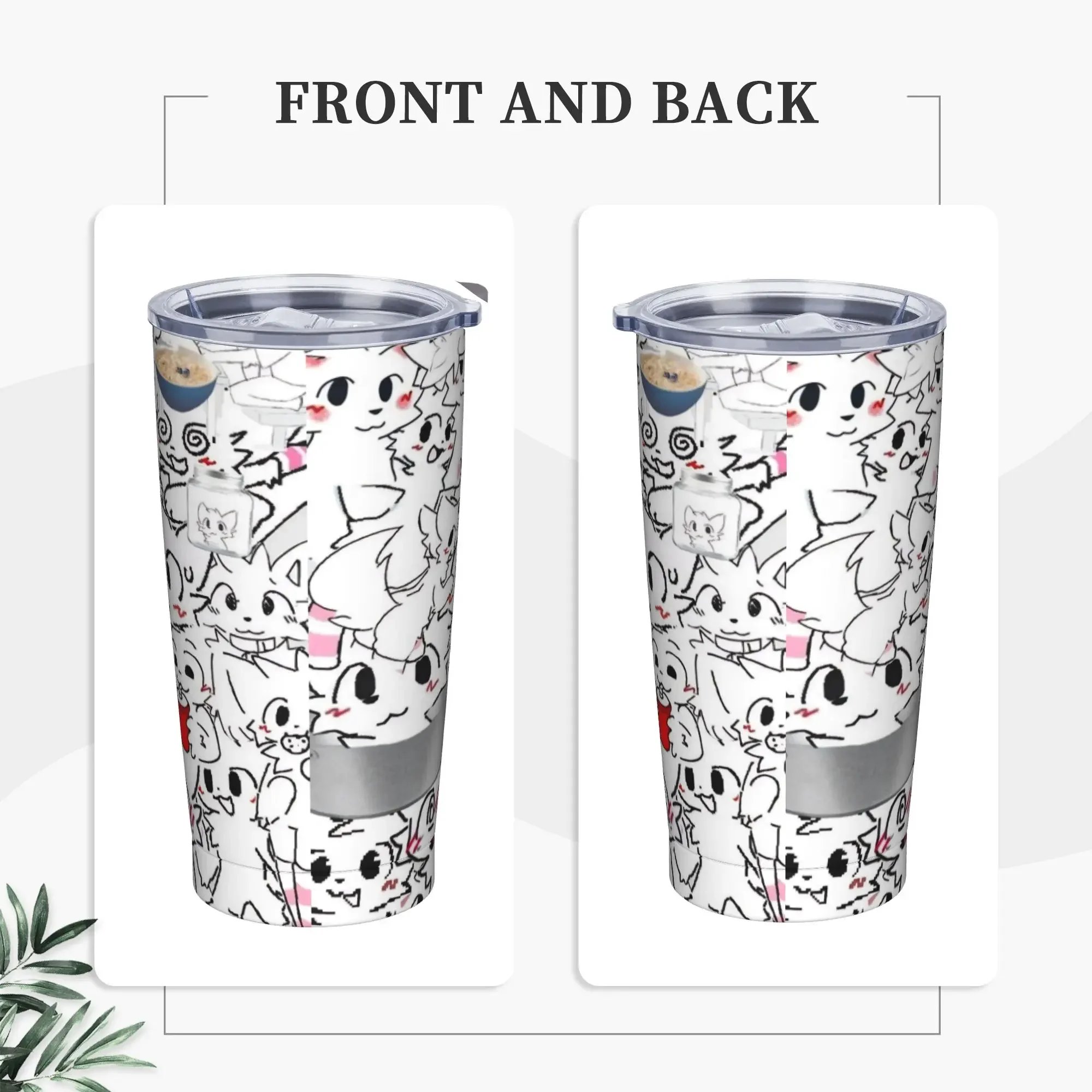 Boykissers Silly Cat Tumbler Vacuum Insulated Cute Furry Thermal Cup Stainless Steel Outdoor Mugs Water Bottle, 20oz