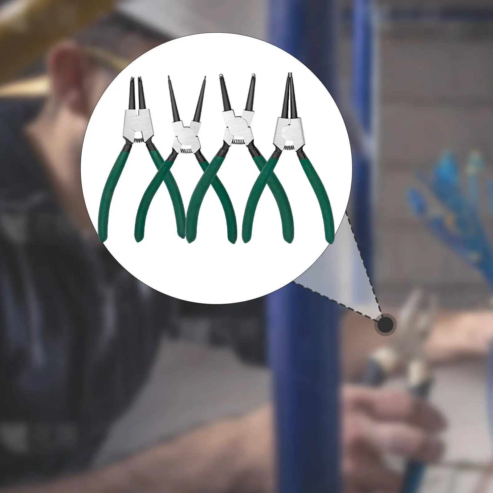 

4 шт., набор плоскогубцев для стопорных колец, съемник колец, 7 дюймов, многоцелевой, сверхпрочный, противоскользящий