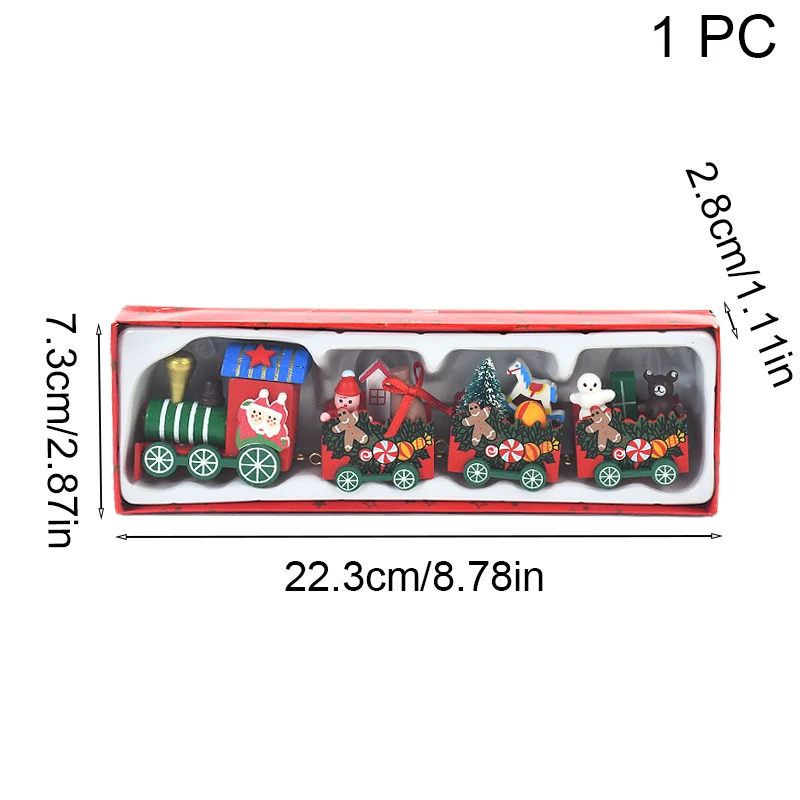 1Pc Wooden Christmas Small Train Ornaments DIY Santa Kids Toys Gift Xmas Home Decor 2025 Christmas Party Decorations Naviidad