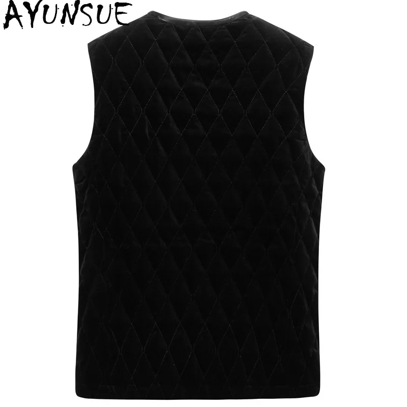 AYUNSUE Winter Real Fur Vest for Men Natural Mink Fur Jackets Genuine Leather Jacket Men Clothing Sleeveless Jackets 진짜 가죽자켓