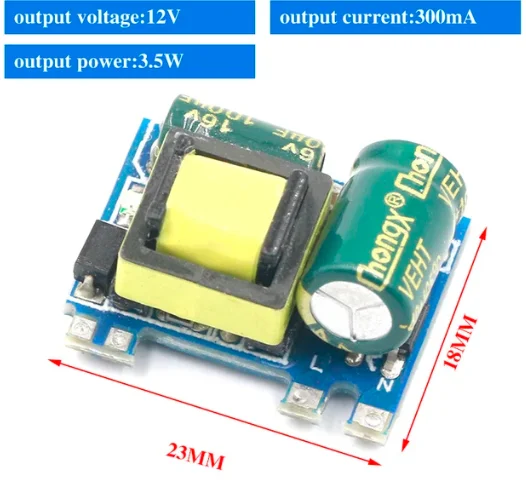 AC-DC 3.3V/5V/12V Precision Buck Converter AC 220v to 5v DC step down Transformer power supply module 1A 12W