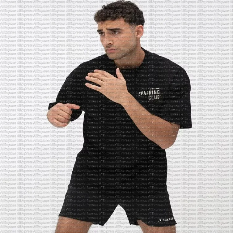 بدلة ملاكمة راؤول الفارسي الأمريكي بأكمام قصيرة، تي شيرت وشورت بريطاني فضفاض مناسب للصيف للرجال والنساء، تي شيرت وسروال قصير للقتال