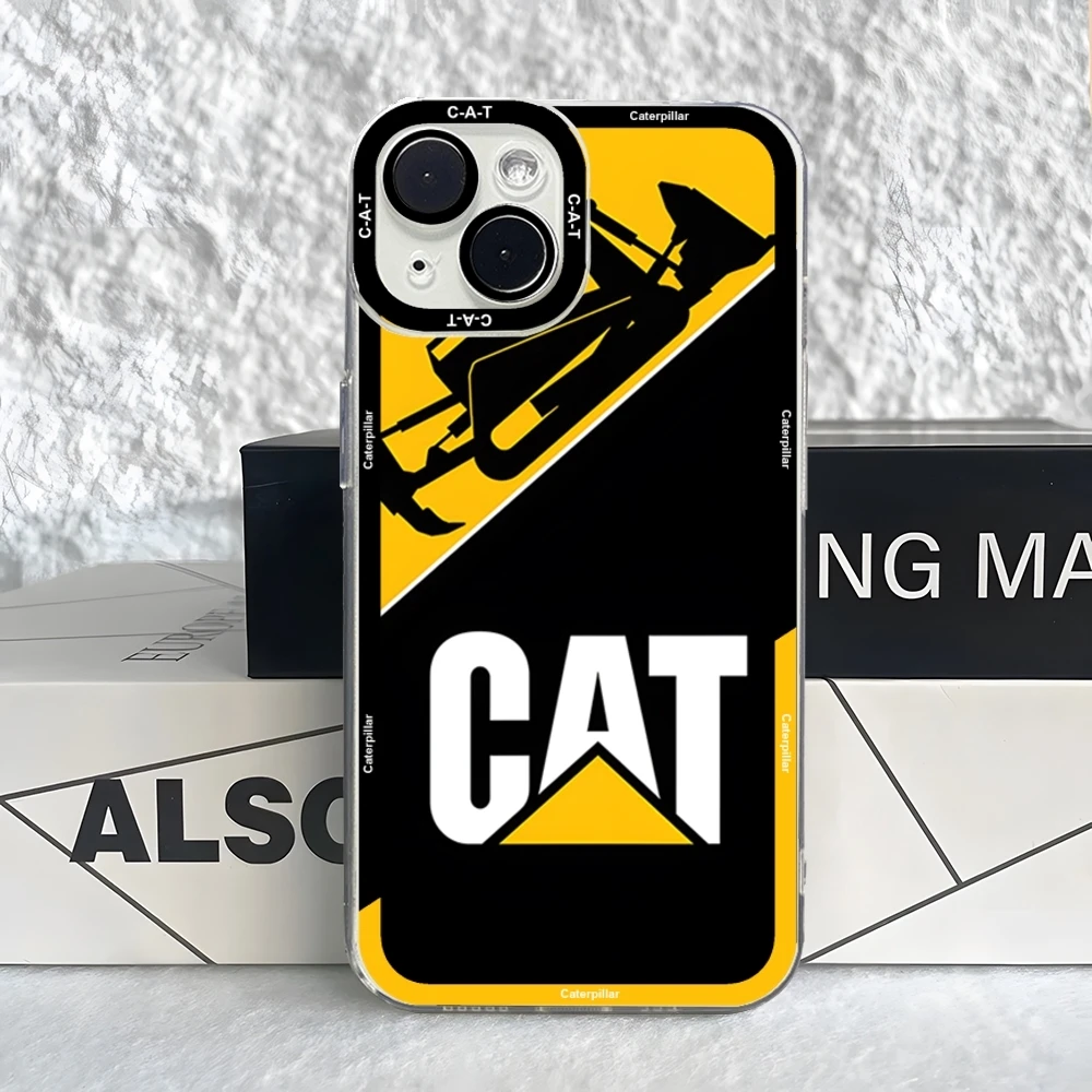 Caterpillar Dozer Logo phone  Case For iPhone 15 14 13 12 11 Pro Max Mini XS X XR SE 7 8 Plus Soft Angel Eyes Cover