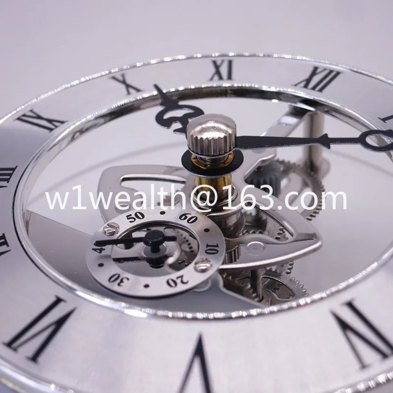 Diameter 86mm metal hollow perspective movement personalized wrought iron seat clock inlaid clock core clock head