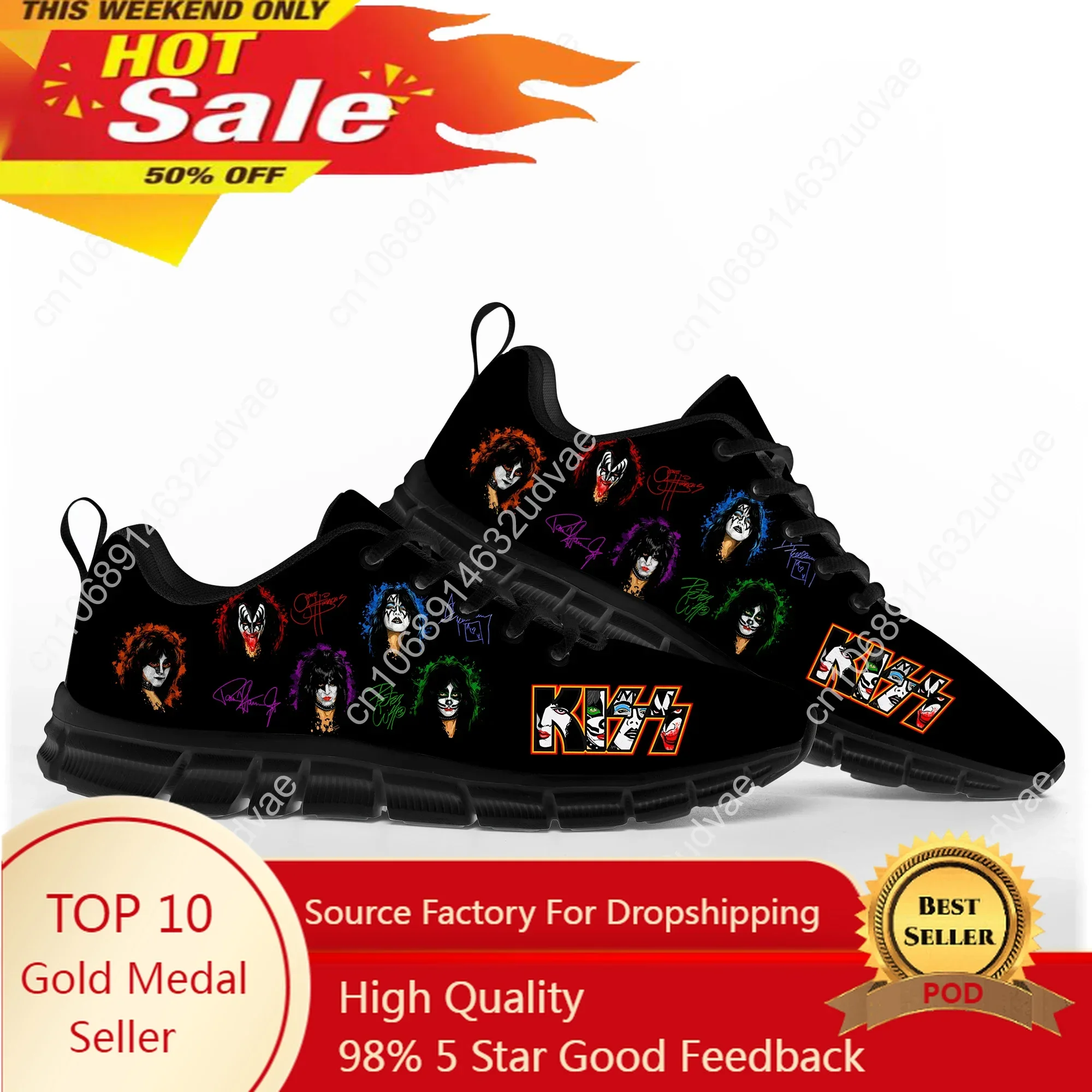 

Heavy Metal Kiss Rock Band Music Sports Shoes Mens Women Teenager Sneakers Casual Custom High Quality Couple Shoes