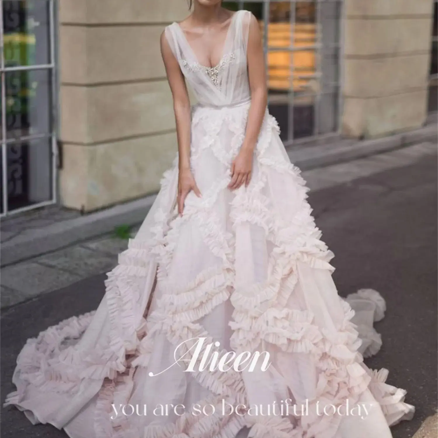 

Aileen 3D Flowers Wedding Dress A-line Customized Elegant Gowns Prom Dresses 2025 Evening Gown Robe Soiree Party Women's Gala