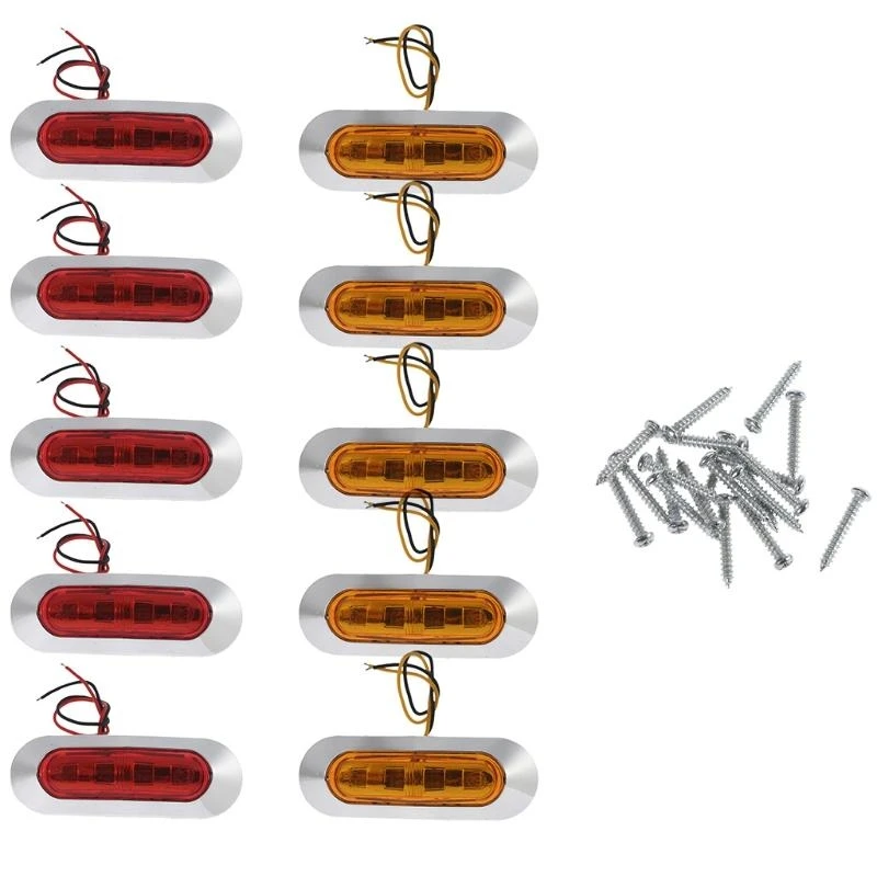 547C 10x Waterproof LED Side Marker Lights Clearance Lamp for Camper Truck Trailer RV