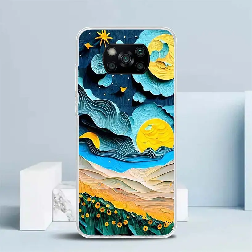 Natural Trees in Mountain Ranges Soft Cover for Xiaomi Poco X5 Pro X4 Gt X3 Nfc M5S Print Phone Case M4 M3 M2 F3 F2 F1 Mi Note 1