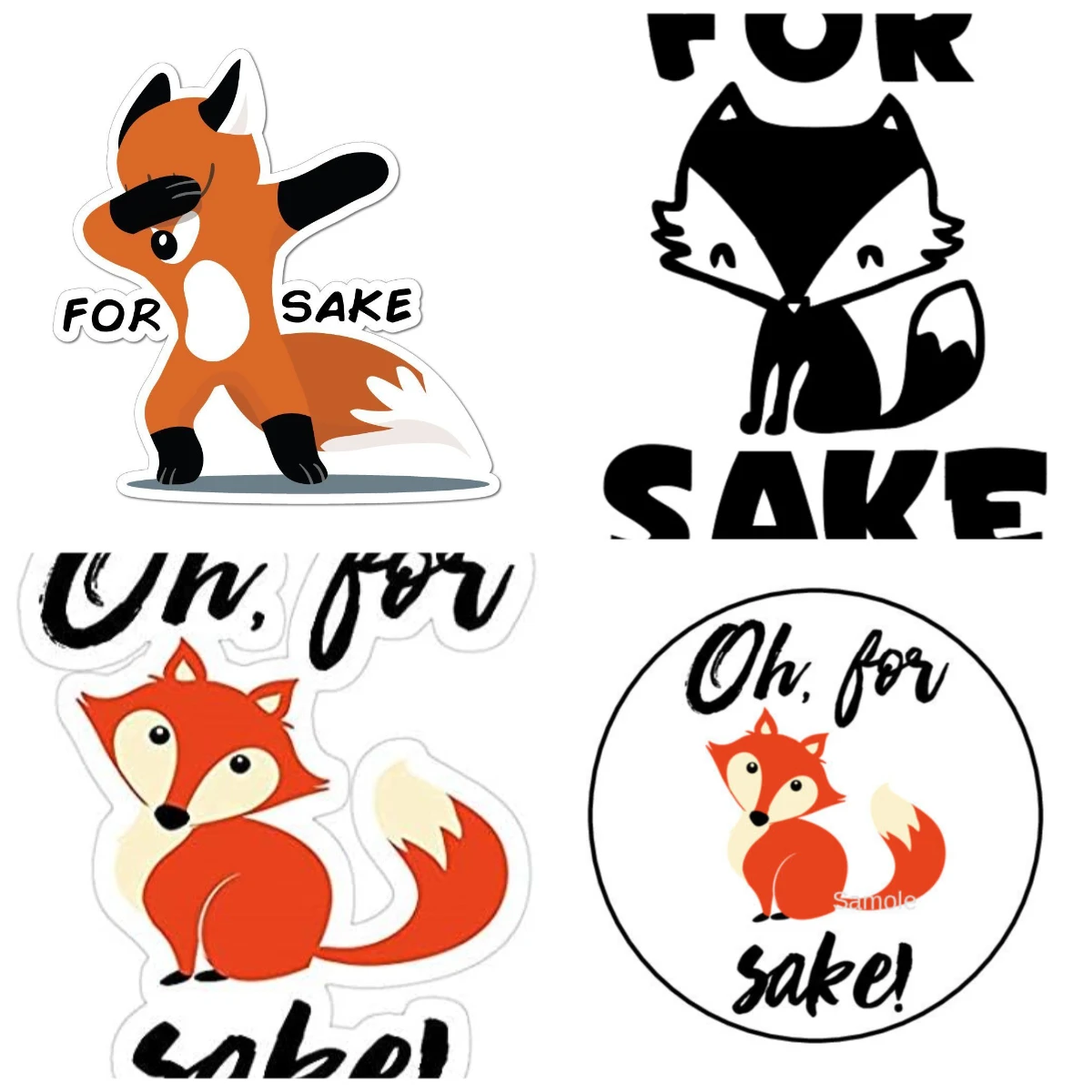 

For foxsake pun funny joke animal cute rude Car Sticker Decal