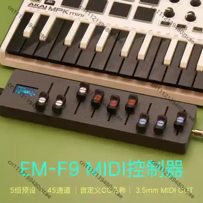 EM-F9 Slider MIDI Control Device Digital Screen CC Envelope Adjust Synthesizer Tone Audio Arrangement Recording Equipment