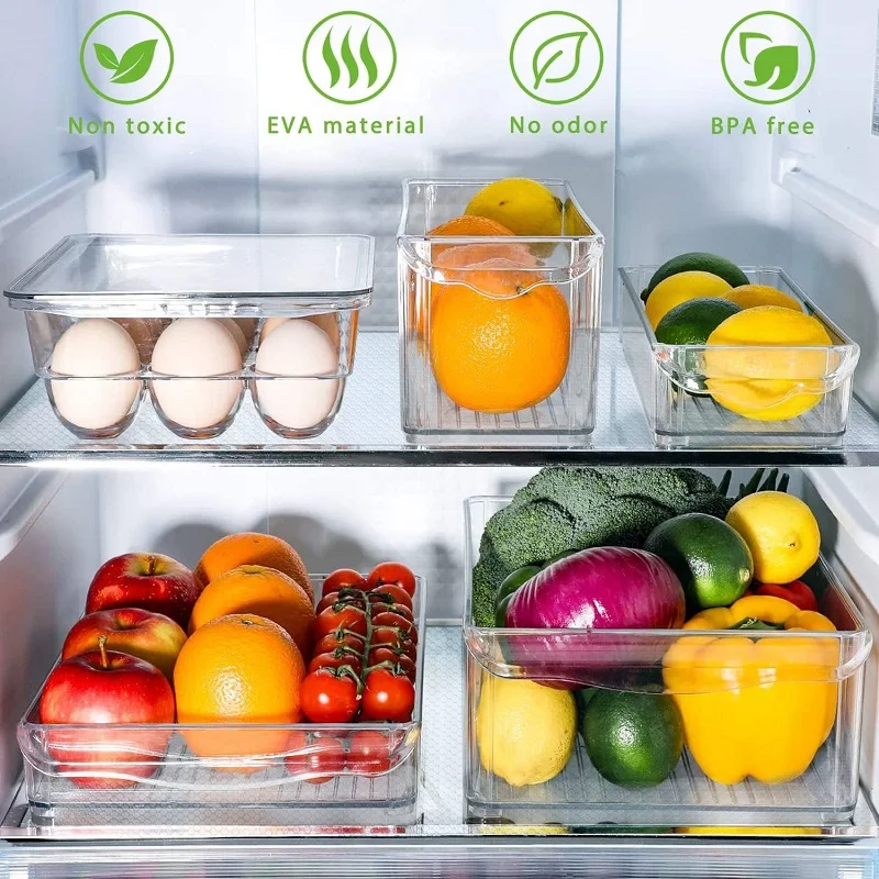 Cabinet Mat EVA Waterproof Non Slip Fridge Pad Non Adhesive Drawer Liner Environmentally Washable Dustproof Placemats Kitchen