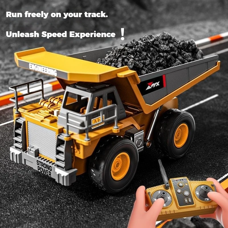 New Product 680 ° Rotation No Dead Angle Simulation Alloy Excavator Construction Vehicle Dump Truck Electric Bulldozer Boy Toy