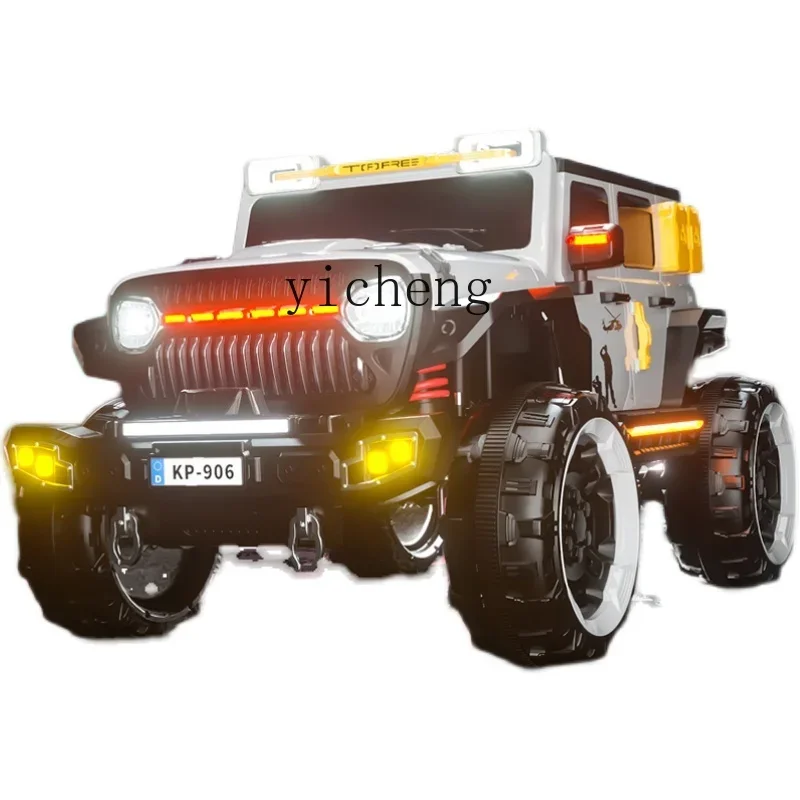 YY Children's Electric Car Four-Wheel Drive off-Road Jeep 4-Wheel Baby Remote Control Double Car