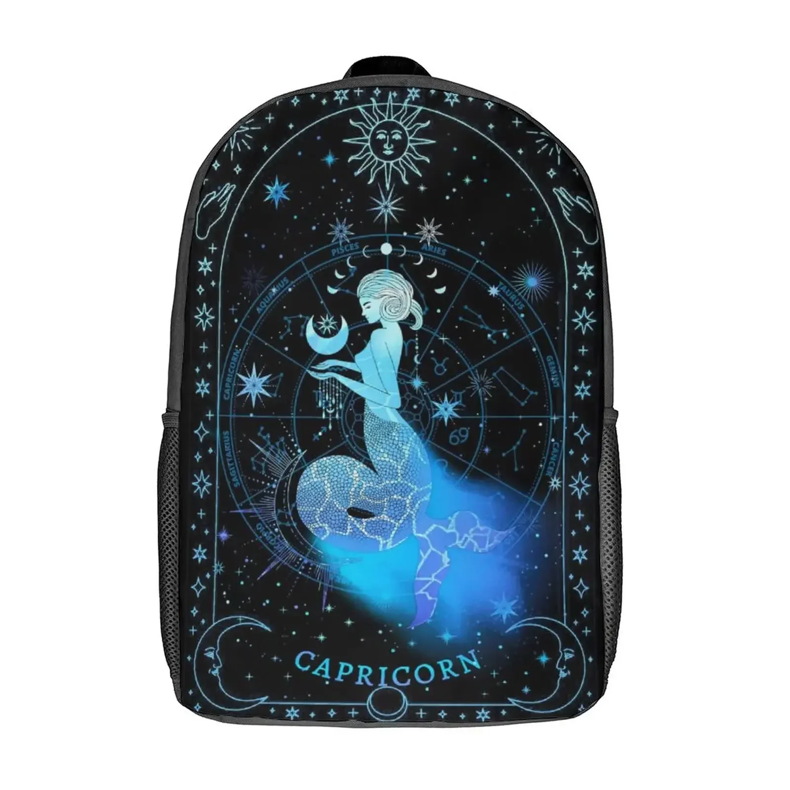 Twelve Constellations Backpack Divination Sun and Moon School Bookbags 16 Inches Double Shoulder Daypack For Boys Girls Teens