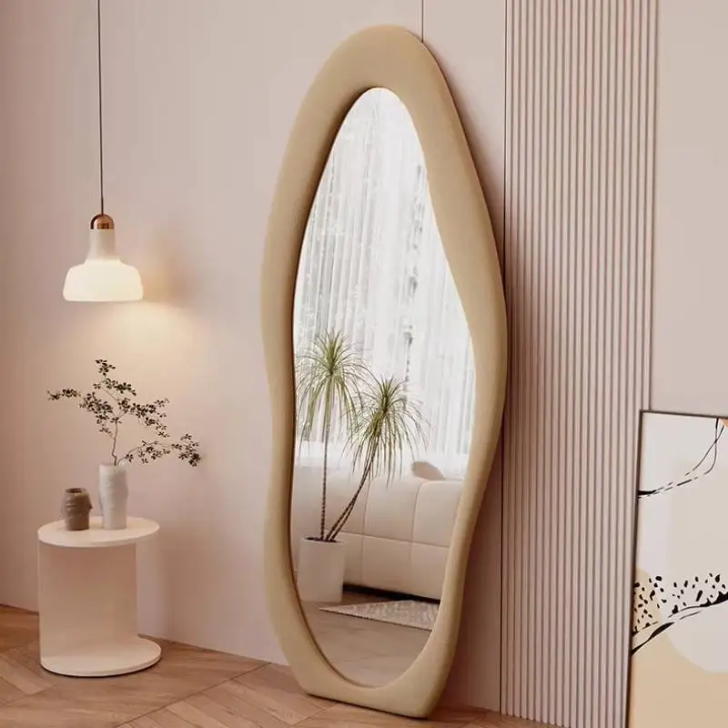 

Irregular Bedroom Mirrors Full Body Princess Unique Living Room Floor Mirror Apartments Decoration Miroir Sur Pied Furniture
