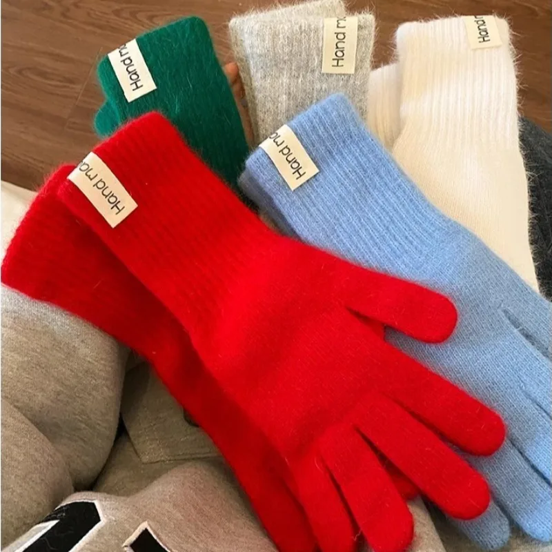 Women's Thermal Split-Finger Gloves Thick Winter Gloves with Elastic Wrist  Multi Color Tips for Cycling Hiking Skiing