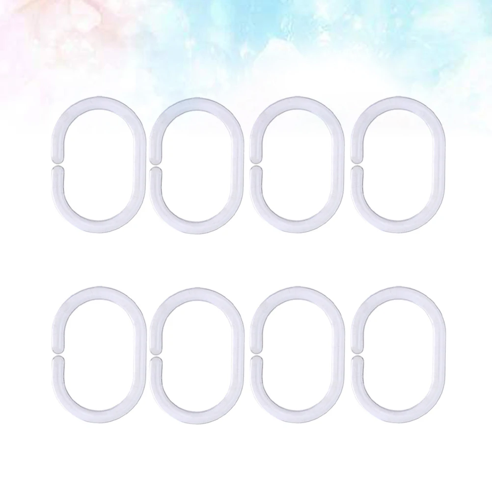 

60Pcs Lightweight Shower Curtain Hangers Smooth Gliding Action for Bath Drape Loop Clip Shower Curtain Rings