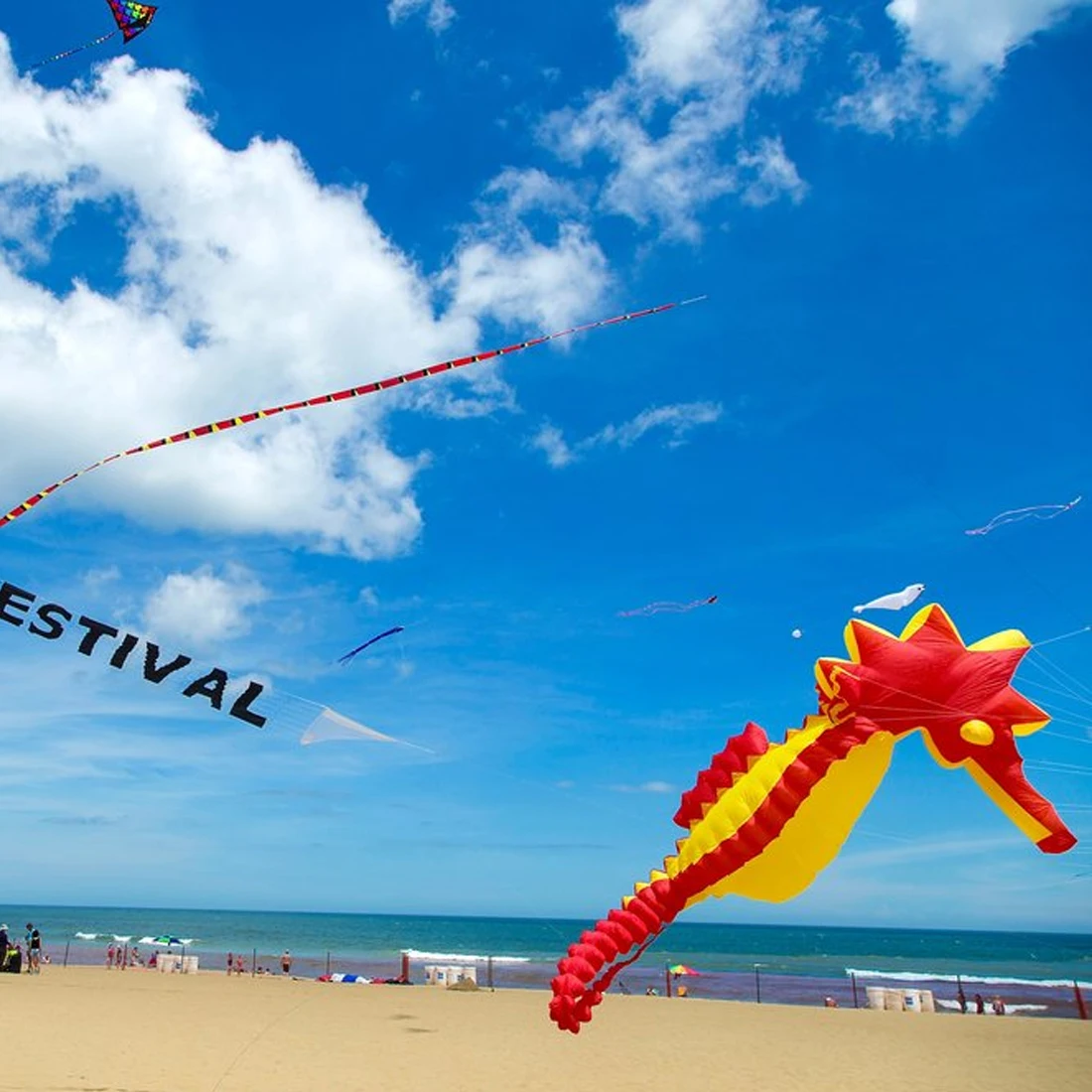 9KM 5m Seahorse Kite Line Laundry Kite Soft Inflatable 30D Ripstop Nylon with Bag for Kite Festival (Accept wholesale)