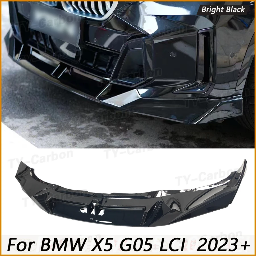 VTEN Style PP Gloss Black Front Bumper Lip Spoiler for BMW G05 X5 LCI Front Lip Side Splitters Car Accessories Bodykits 2023+