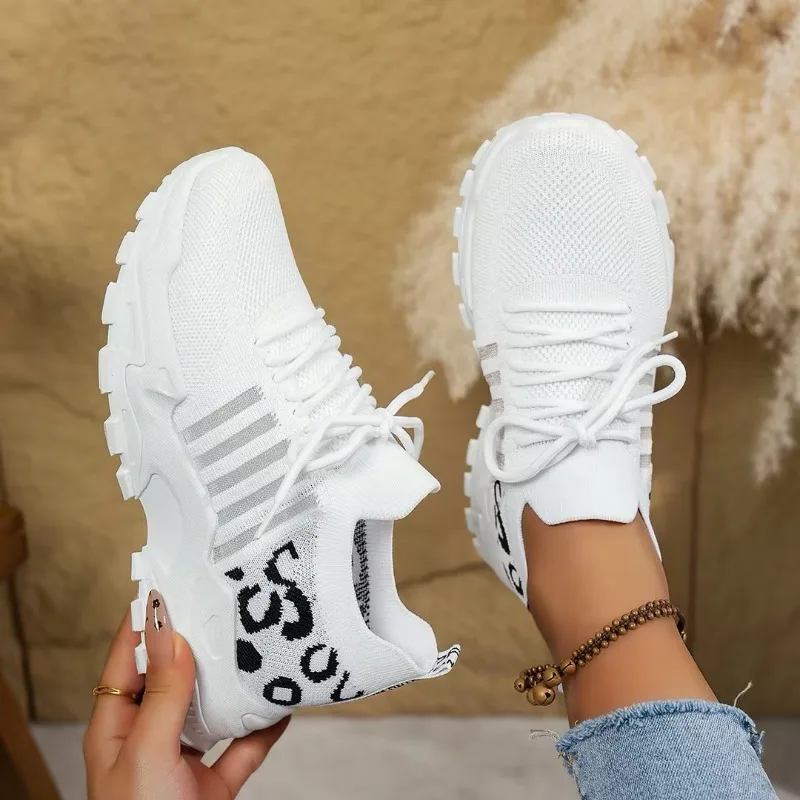 Leopard Print Sneakers Women Running Shoes Lightweight and Breathable Women Casual Sports Shoes Fashion Comfortable Walking Shoe