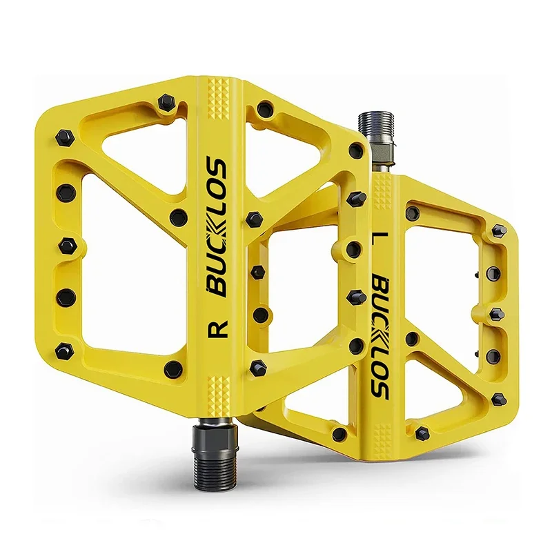BUCKLOS Fietspedaal Ultralight pedaalplatform voor racefiets Mountainbike Antislip nylon afgedichte lagers Platte pedalen MTB-fietsonderdeel