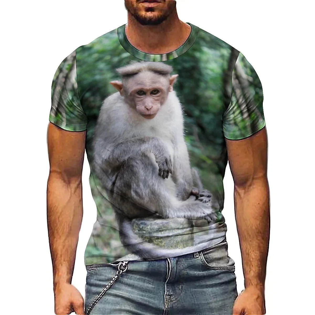 

Outdoor energetic men's 3D printed short-sleeved T-shirts with soft and comfortable fabric, and couples' clothing