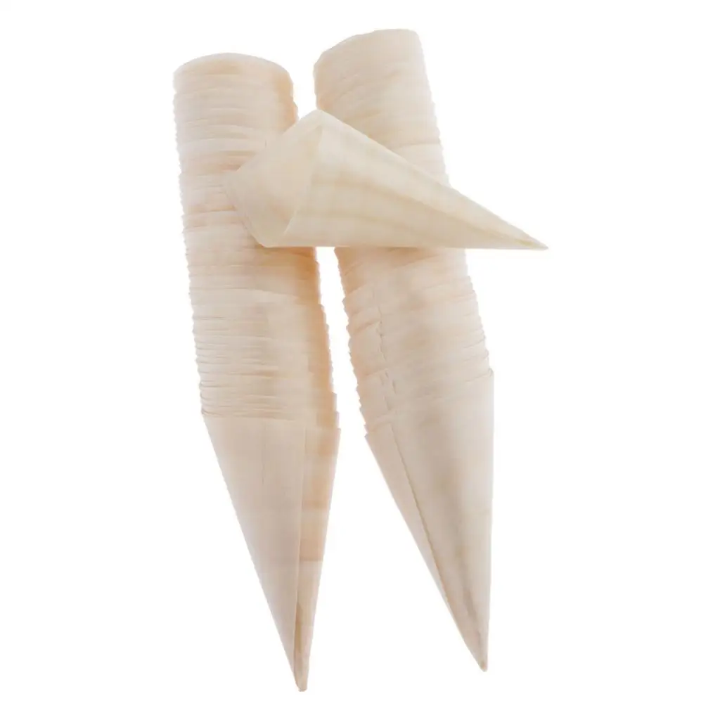 Wooden Disposable Ice Cream Cups Multipurpose Tableware Cones for Party Events and Catering Services