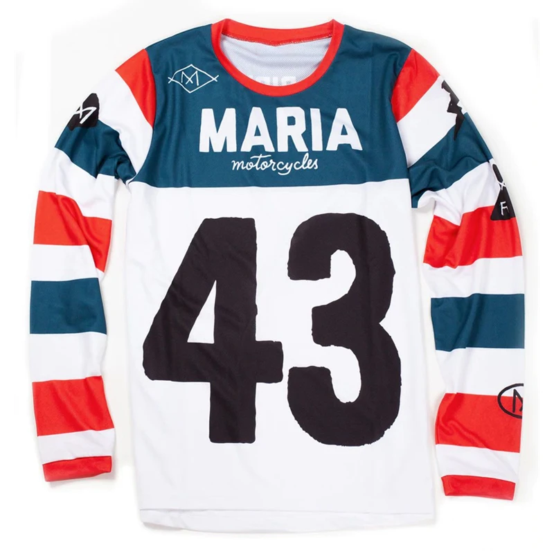 23 Maria off-road Racing Team Motocross Jersey Long Sleeve Downhill MTB Ciclismo Motorcycle Cycling Clothing BMX T-Shirt Bicycle