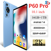 New Original P60 Pro 4G 5G Dual Sim Tablet Android 14 kids Tab 10.1'' HD Screen 20000mAh Global Version Tablets PC With Keyboard