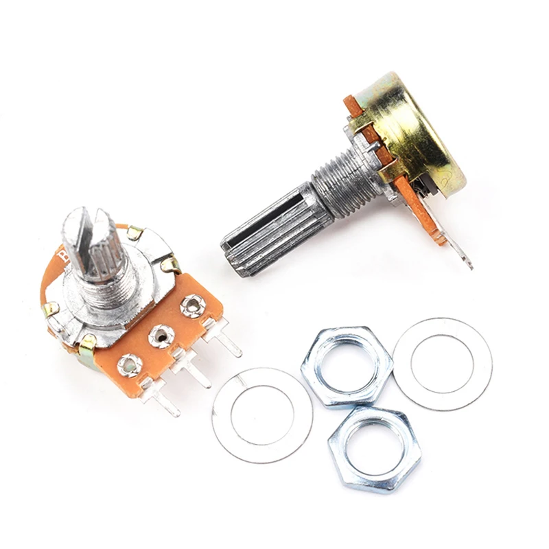 Potentiomètre linéaire WH148 à résistance variable, 5 pièces, 3 broches, Type B 1K 2K 5K 10K 20K 50K 100K 250K 500K 1M 15mm