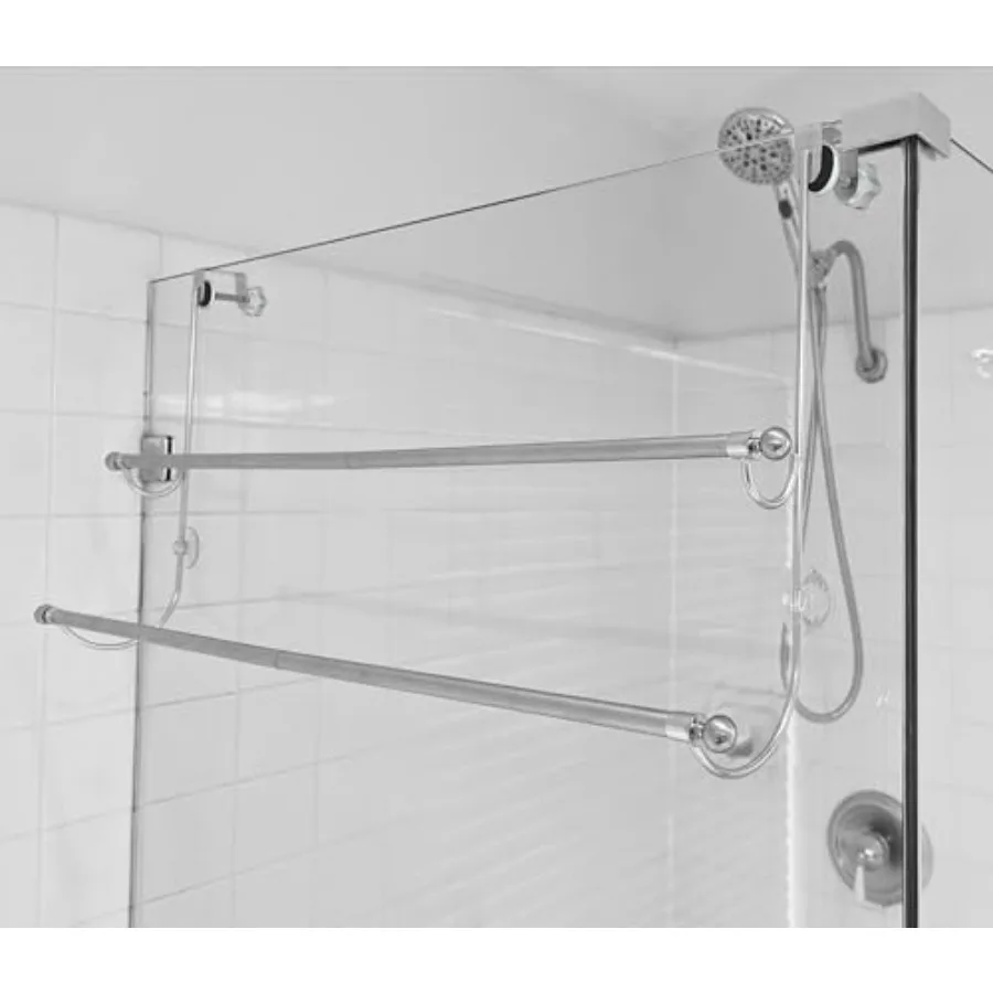 

Extra Wide 32"x 16"x 4.7" Towel Rack for Over Glass Shower Wall or Glass Shower Enclosure (Frameless or Frames up to 1.6" Thick