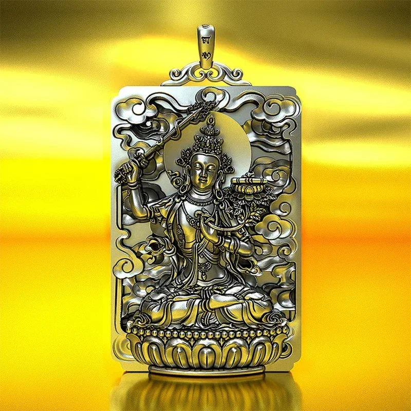 DF New solid thousand-handed Avalokitesvara natal Buddha pendant male silver necklace zodiac saint national Jewelry