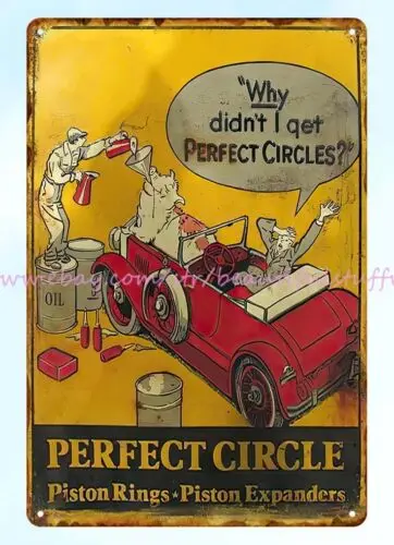 Perfect Circles piston rings metal tin sign bedroom decorating ideas