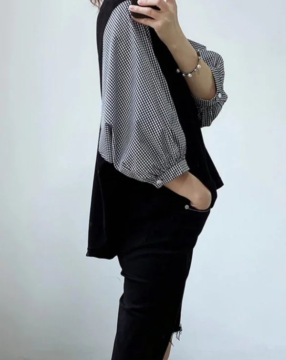 เสื้อยืดทรงหลวม ดีไซน์ปะติดปะต่อ สไตล์ญี่ปุ่น น่ารัก หวานๆ สำหรับฤดูร้อน รุ่นใหม่ แขนสั้น คอกลม เสื้อแฟชั่นลำลองสำหรับผู้หญิง