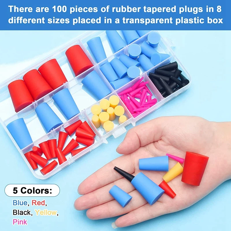 구멍 플러그, 페인팅, 씰링용 1 세트 8 크기 1/16인치 ~ 5/8인치 테이퍼 플러그 키트