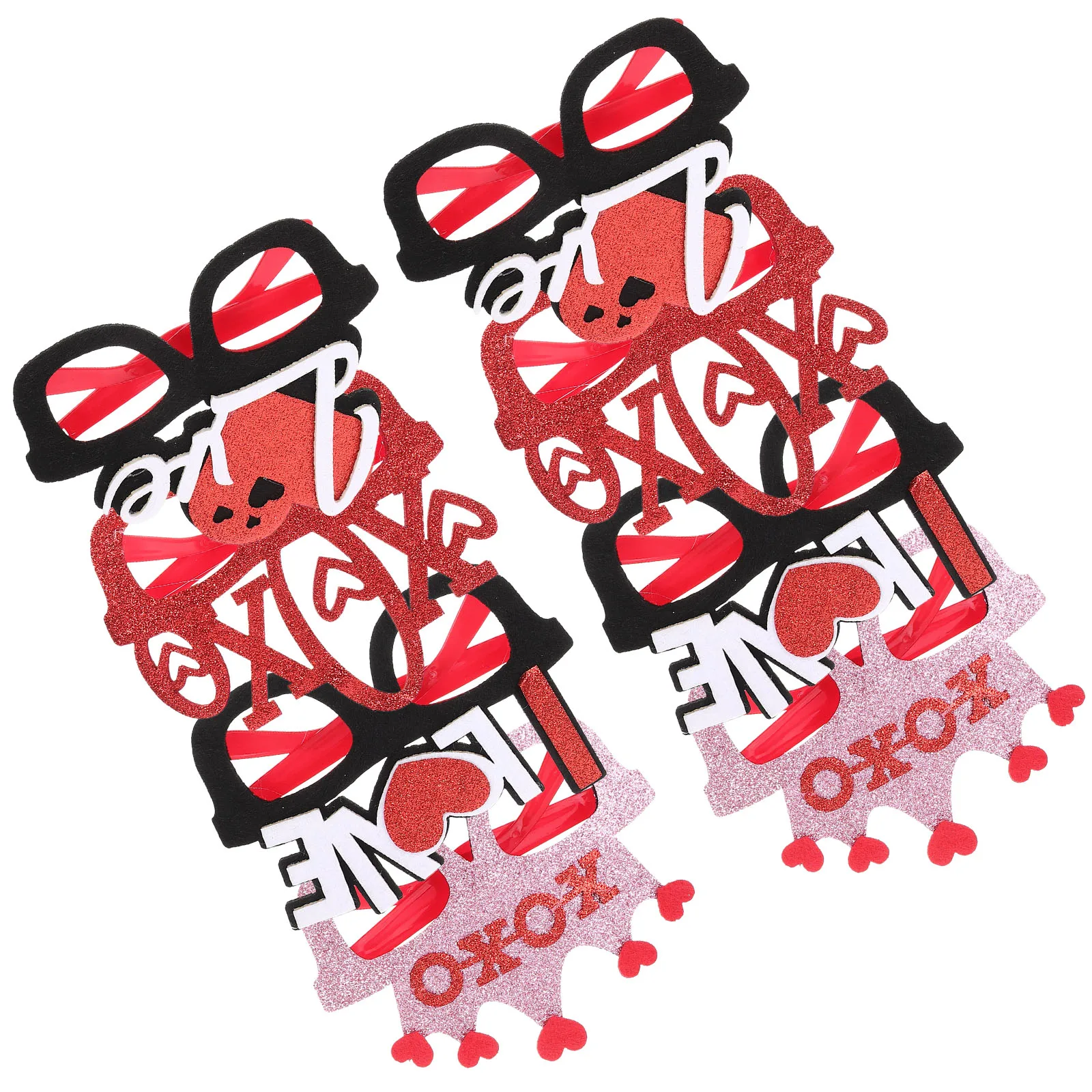 

8 Pcs Valentine Glasses Plastic Funny Photo Booth Props Lightweight Valentine Eyewear Cool Eyeglasses Chic