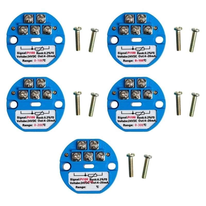 DC24V Temperature Transmitter Module 4-20mA Output PT100 Sensors for Precise Temperature Control Electronic Components best sale