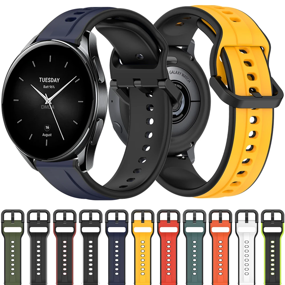 

20mm 22mm Silicone Sports Band For Xiaomi Watch Color 2 Strap Xiaomi Mi Watch S2 S1 Pro Rubber Replacement Watchbands Accessorie